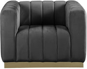 Marlon Velvet Upholstered Chair in Grey - 603Grey-C