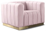 Marlon Velvet Upholstered Chair in Pink - 603Pink-C
