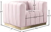 Marlon Velvet Upholstered Chair in Pink - 603Pink-C