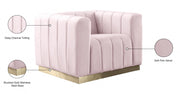 Marlon Velvet Upholstered Chair in Pink - 603Pink-C