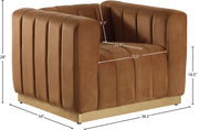 Marlon Velvet Upholstered Chair in Saddle - 603Saddle-C