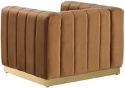 Marlon Velvet Upholstered Chair in Saddle - 603Saddle-C
