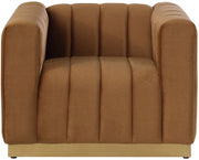 Marlon Velvet Upholstered Chair in Saddle - 603Saddle-C