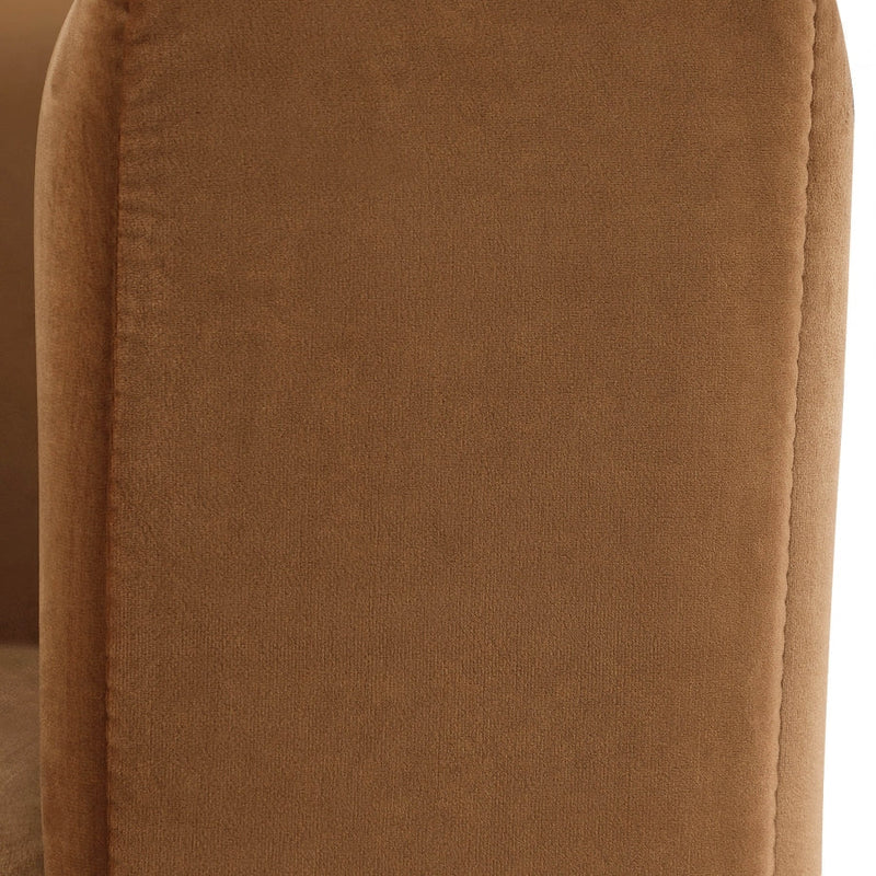 Marlon Velvet Upholstered Chair in Saddle - 603Saddle-C