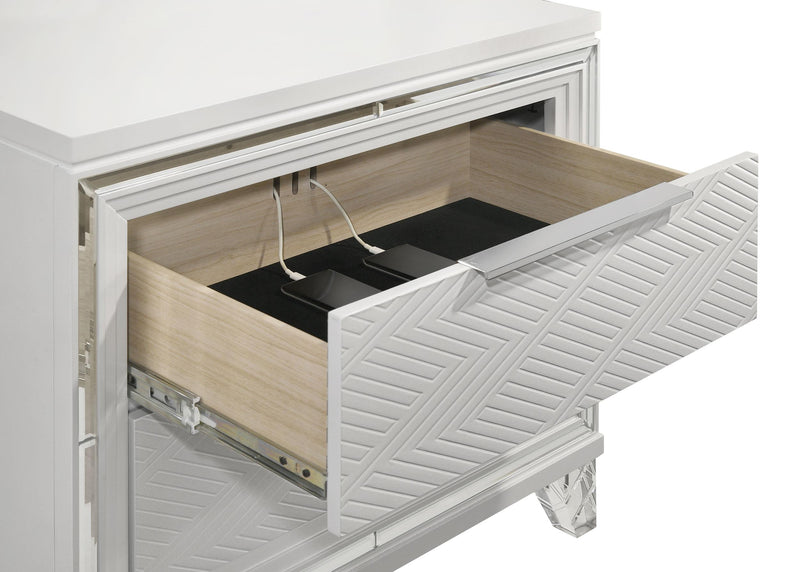 Marmore 2-drawer Nightstand Bedside Table White - 224962