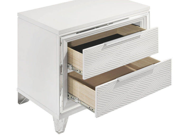 Marmore 2-drawer Nightstand Bedside Table White - 224962