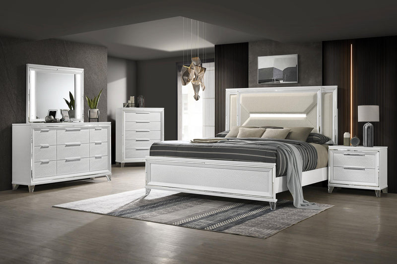 Marmore 2-drawer Nightstand Bedside Table White - 224962