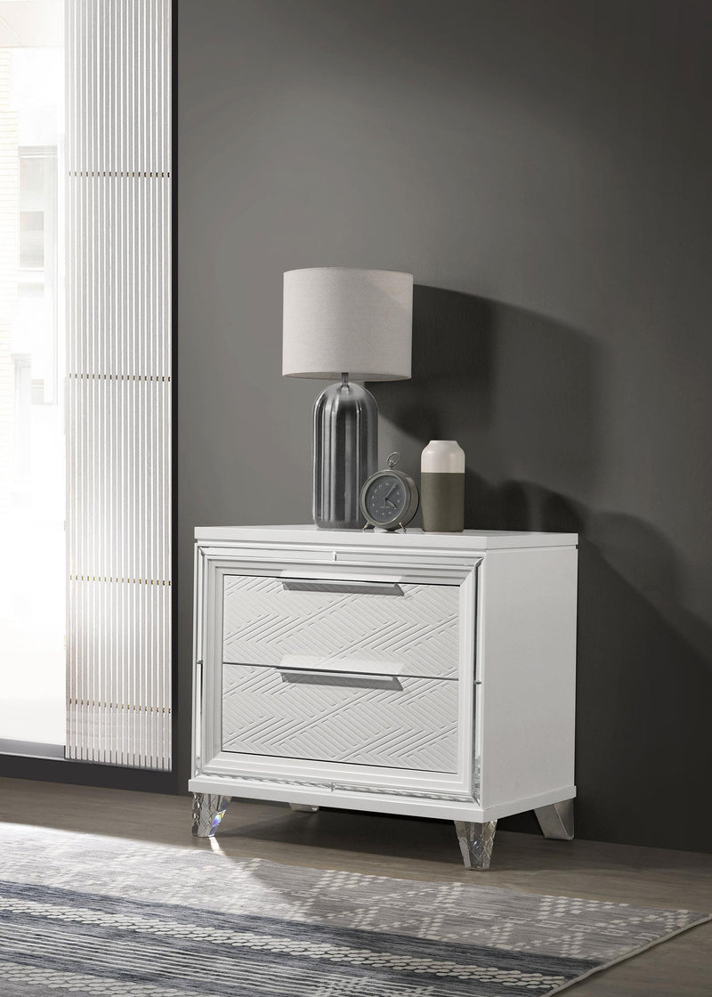 Marmore 2-drawer Nightstand Bedside Table White - 224962