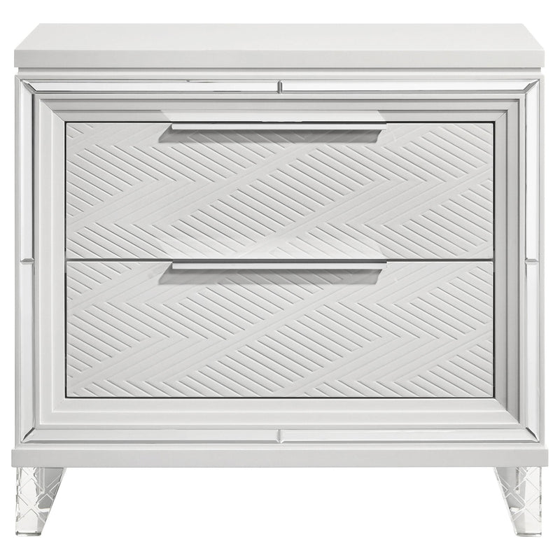 Marmore 2-drawer Nightstand Bedside Table White - 224962