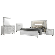 Marmore 5-piece Eastern King Bedroom Set White - 224961KE-S5