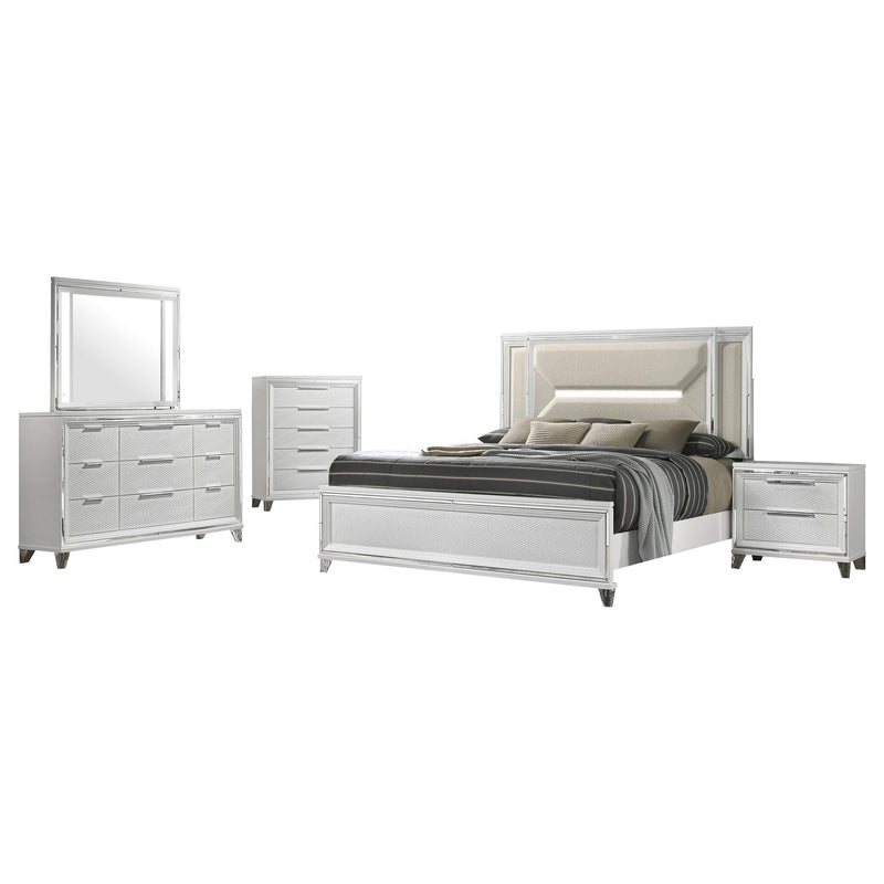 Marmore 5-piece Queen Bedroom Set White - 224961Q-S5