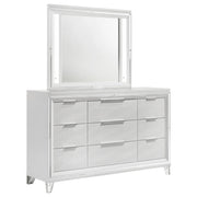 Marmore 9-drawer Dresser and LED Mirror White - 224963M