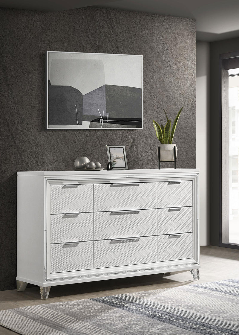 Marmore 9-drawer Dresser Cabinet White - 224963