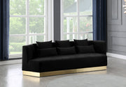 Marquis 93" Velvet Upholstered Sofa in Black - 600Black-S