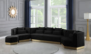 Marquis 93" Velvet Upholstered Sofa in Black - 600Black-S
