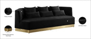 Marquis 93" Velvet Upholstered Sofa in Black - 600Black-S