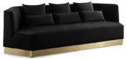 Marquis 93" Velvet Upholstered Sofa in Black - 600Black-S