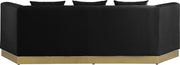 Marquis 93" Velvet Upholstered Sofa in Black - 600Black-S