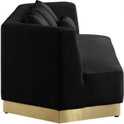 Marquis 93" Velvet Upholstered Sofa in Black - 600Black-S