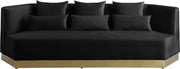 Marquis 93" Velvet Upholstered Sofa in Black - 600Black-S