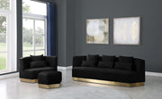 Marquis 93" Velvet Upholstered Sofa in Black - 600Black-S