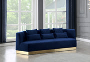 Marquis 93" Velvet Upholstered Sofa in Blue - 600Navy-S
