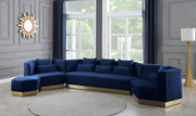Marquis 93" Velvet Upholstered Sofa in Blue - 600Navy-S