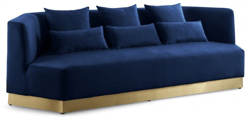 Marquis 93" Velvet Upholstered Sofa in Blue - 600Navy-S