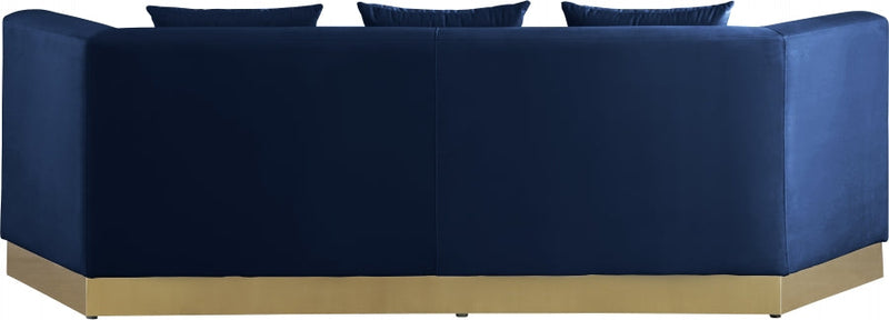 Marquis 93" Velvet Upholstered Sofa in Blue - 600Navy-S