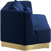 Marquis 93" Velvet Upholstered Sofa in Blue - 600Navy-S