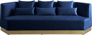 Marquis 93" Velvet Upholstered Sofa in Blue - 600Navy-S