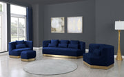 Marquis 93" Velvet Upholstered Sofa in Blue - 600Navy-S