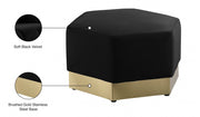 Marquis Velvet Upholstered Ottoman in Black - 600Black-Ott