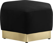 Marquis Velvet Upholstered Ottoman in Black - 600Black-Ott
