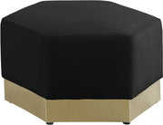 Marquis Velvet Upholstered Ottoman in Black - 600Black-Ott