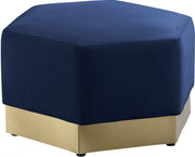 Marquis Velvet Upholstered Ottoman in Blue - 600Navy-Ott