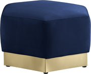 Marquis Velvet Upholstered Ottoman in Blue - 600Navy-Ott