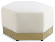 Marquis Velvet Upholstered Ottoman in Cream - 600Cream-Ott