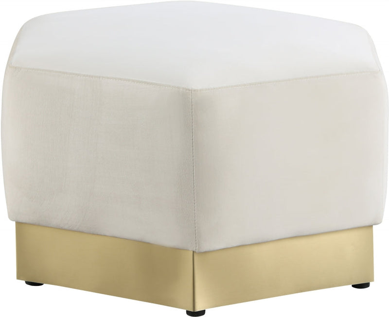 Marquis Velvet Upholstered Ottoman in Cream - 600Cream-Ott