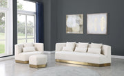 Marquis Velvet Upholstered Ottoman in Cream - 600Cream-Ott