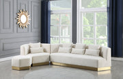 Marquis Velvet Upholstered Ottoman in Cream - 600Cream-Ott