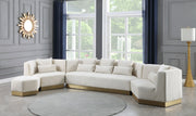 Marquis Velvet Upholstered Ottoman in Cream - 600Cream-Ott
