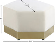 Marquis Velvet Upholstered Ottoman in Cream - 600Cream-Ott