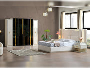 Marsel Bedroom (Queen Storage Bed With Headboard & Dresser With Mirror & 2 Nightstand With Back Part) - 120-MAR-SET