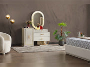 Marsel Bedroom (Queen Storage Bed With Headboard & Dresser With Mirror & 2 Nightstand With Back Part) - 120-MAR-SET