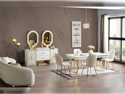 Marsel Diningroom (Consol With Mirror & Dining Table & 6 Dining Chair) - 115-MAR-SET