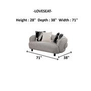 Marsilya 4-pieces (2 Sofa & 2 Chair) Livingroom Set Grey in Grey - 101-MAR-FER875-3311
