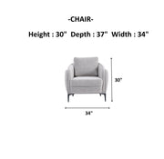 Marsilya 4-pieces (2 Sofa & 2 Chair) Livingroom Set Grey in Grey - 101-MAR-FER875-3311