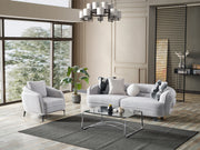 Marsilya 4-pieces (2 Sofa & 2 Chair) Livingroom Set Grey in Grey - 101-MAR-FER875-3311