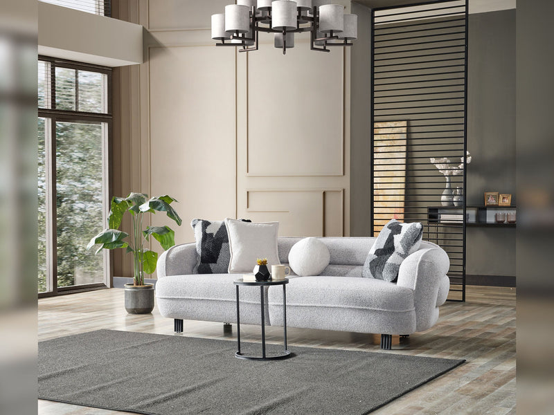 Marsilya 4-pieces (2 Sofa & 2 Chair) Livingroom Set Grey in Grey - 101-MAR-FER875-3311